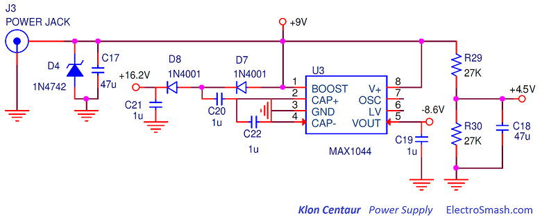 klon centaur power supply